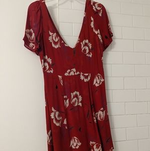 Reformation red floral mini dress